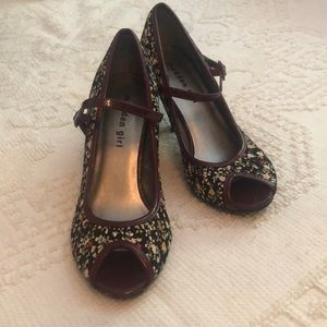 Madden Girl Mollyyy Peep Toe Floral Heels